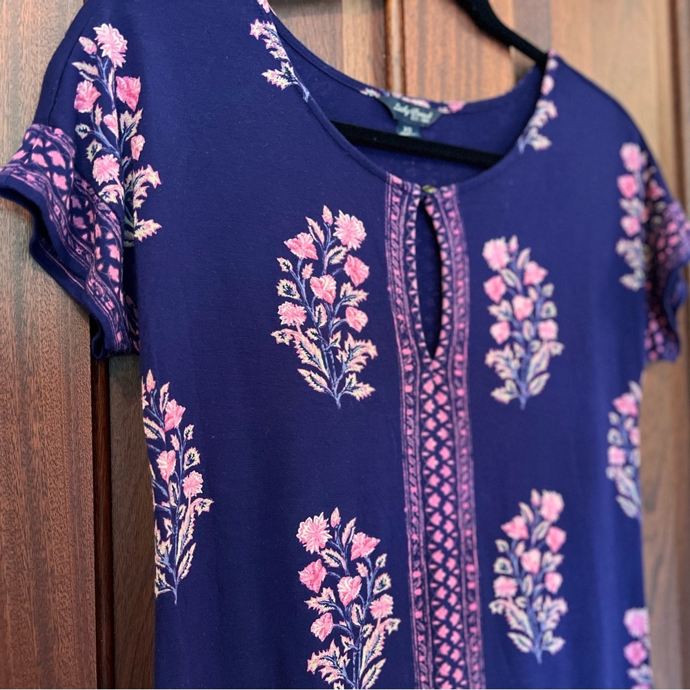 Lucky Brand Blue Floral Shirt Dress in XS